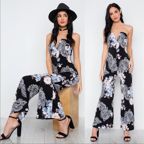 ➖LAST🔴REDUCED Floral Strapless Jumpsuit - Picture 3 of 4